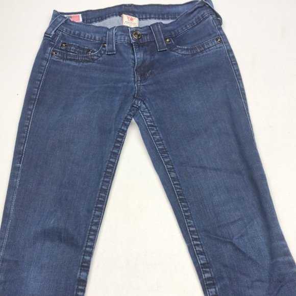 VINTAGE TRUE RELIGION CASEY SKINNY JEANS 27x28 MADE IN USA 🇺🇸 - Picture 2 of 15